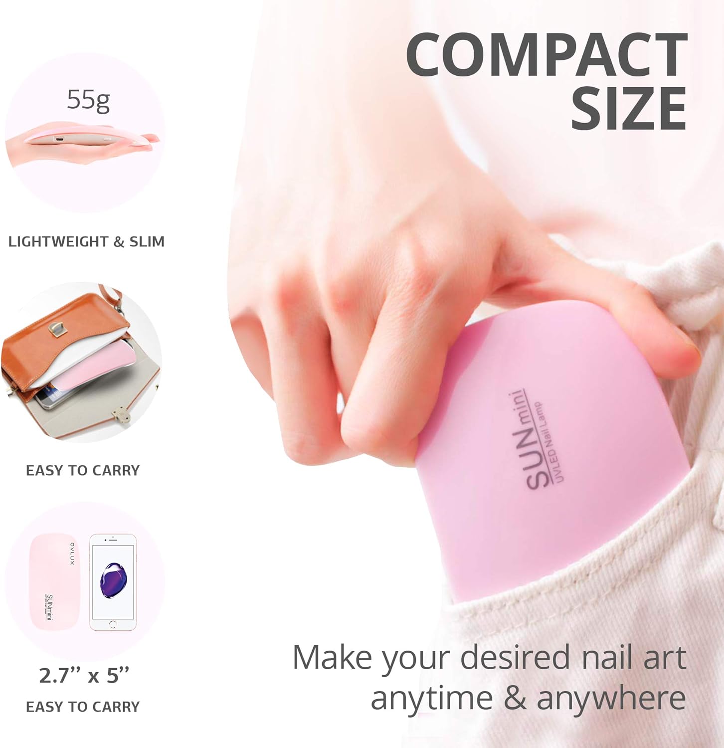 Mini Uv Led Nail Lamp Portable Gel Curing Lamp Pocket Size