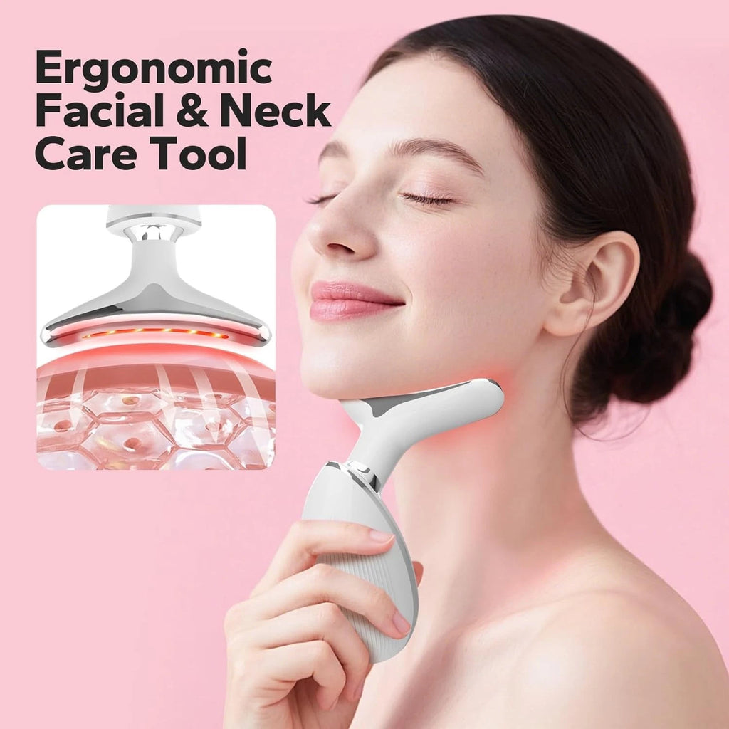 Neck Lifting And Tightening Massager EMS Microcurrent Face And Neck Device With LED Light
