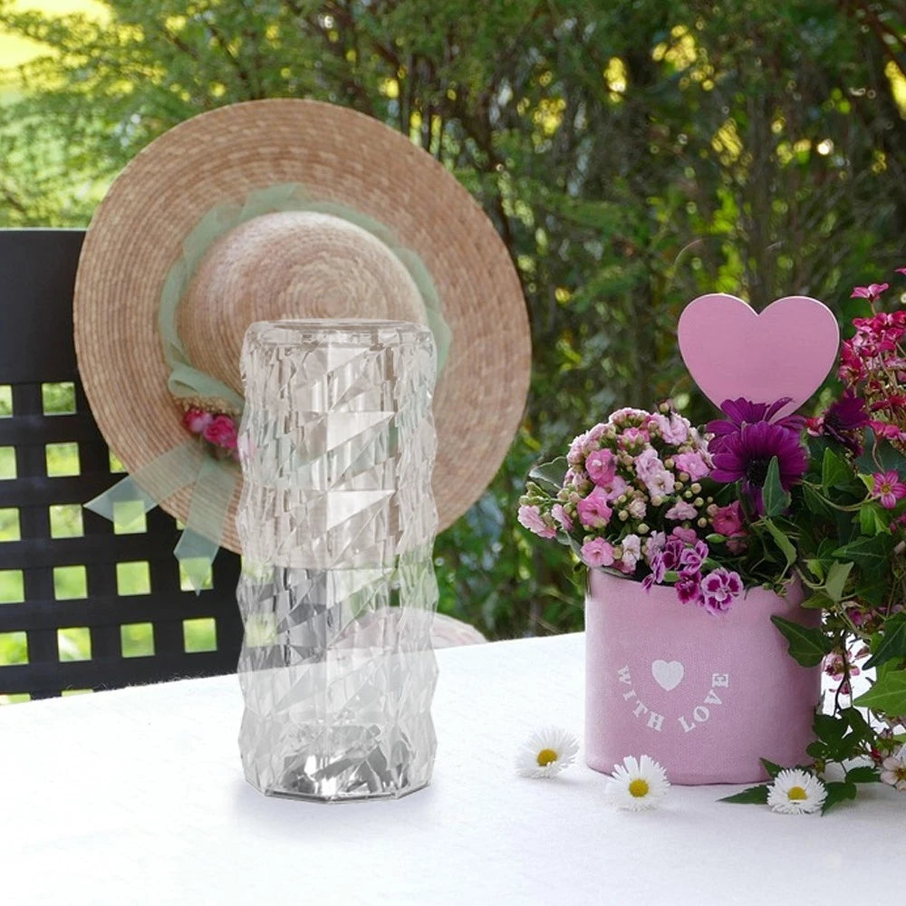 16 Colors Crystal Lamp With Remote | RGB Rose Diamond Table Lamp Rechargeable
